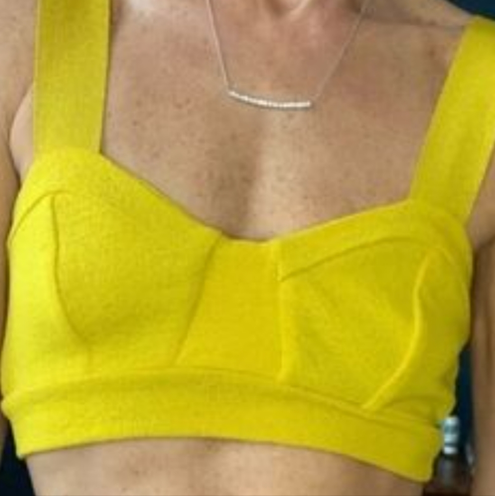 Zara Bright Yellow Crop Top Small Concert Festival Party Vacation Beach Date